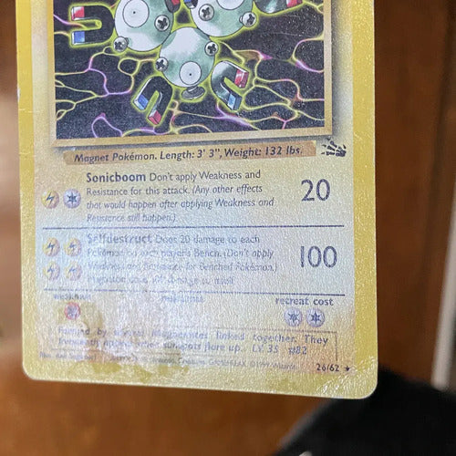 Damaged Magneton Fossil Cartas Pokemon Tcg Vintage Magneton Inglés