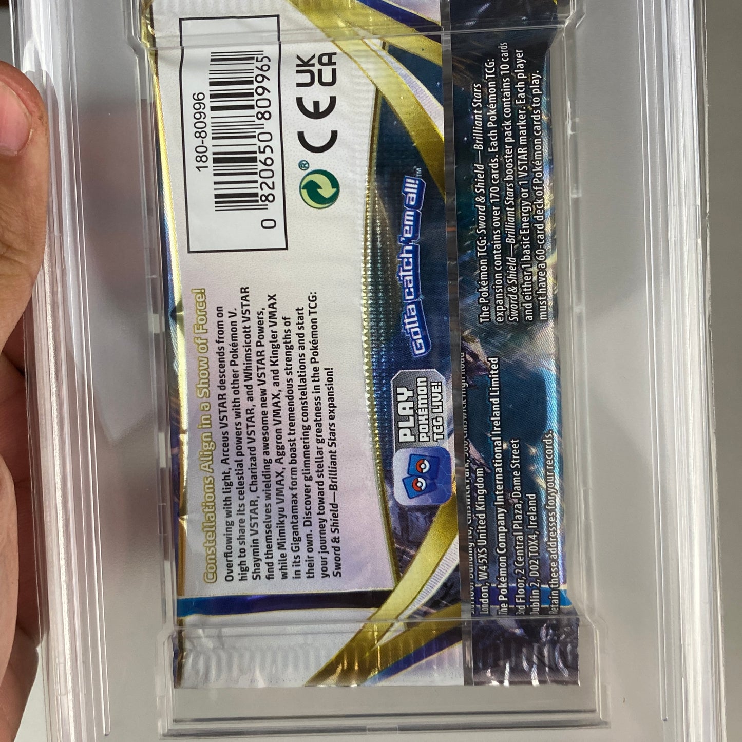 PSA 8 Brilliant Stars Booster Pack - Arceus