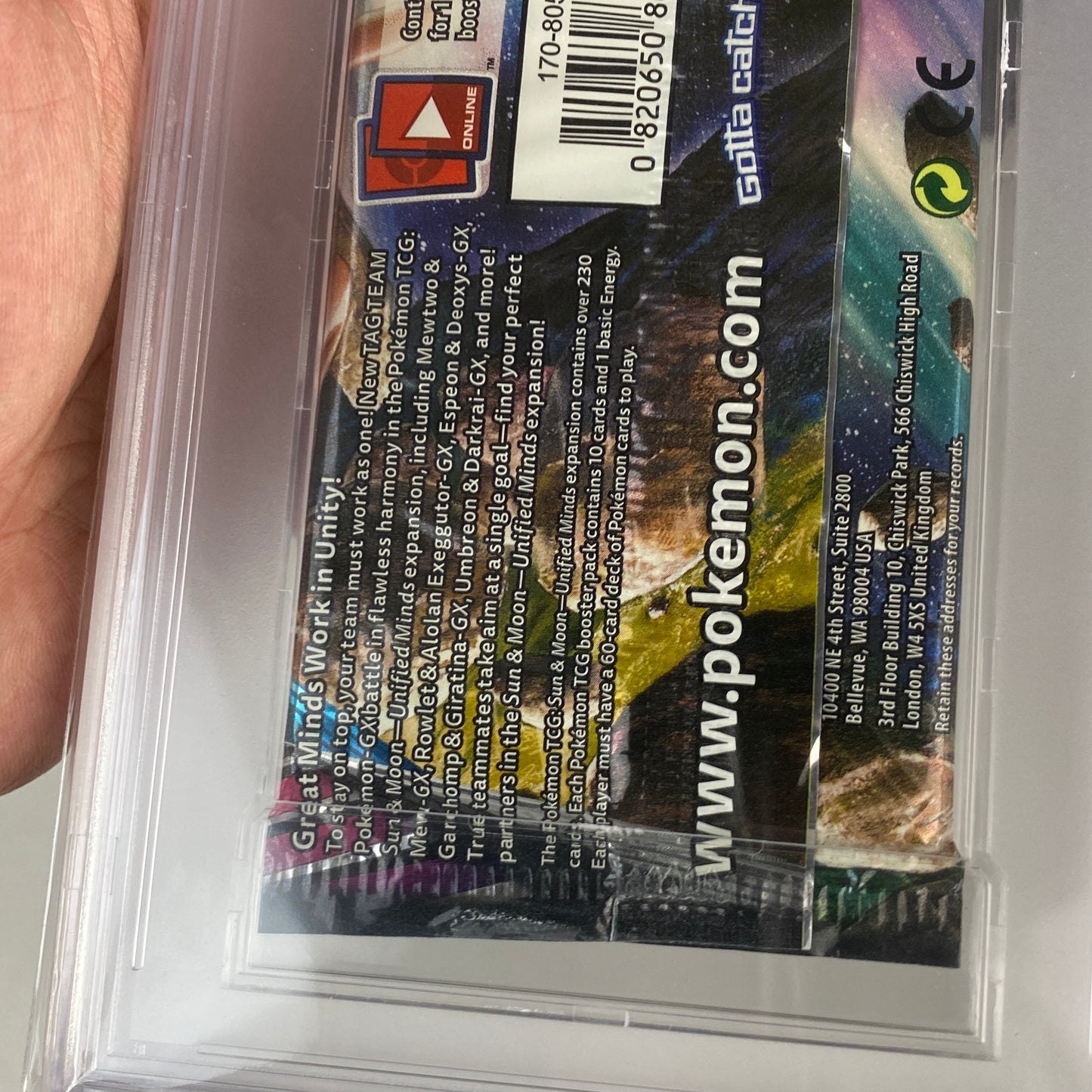 PSA 9 Unified Minds Booster Pack - Deoxys & Espeon