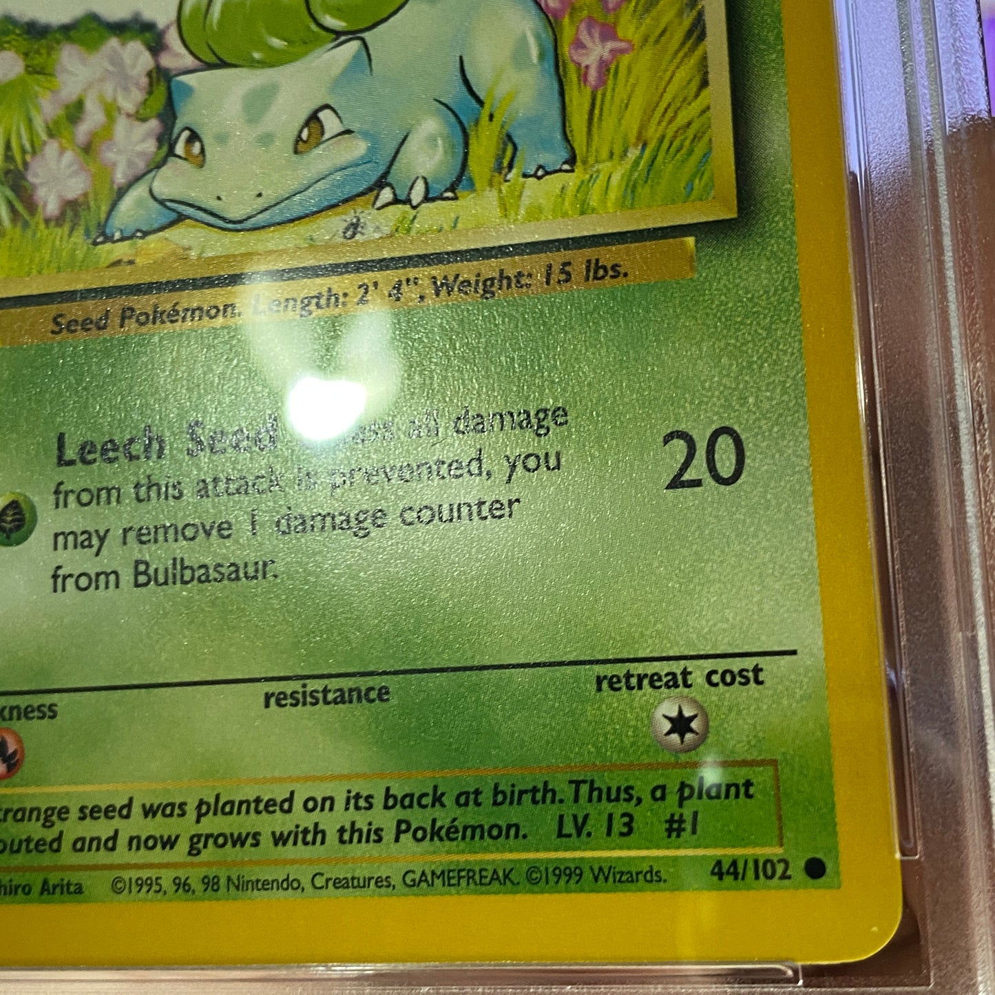 PSA 9 1999 Bulbasaur Base Set
