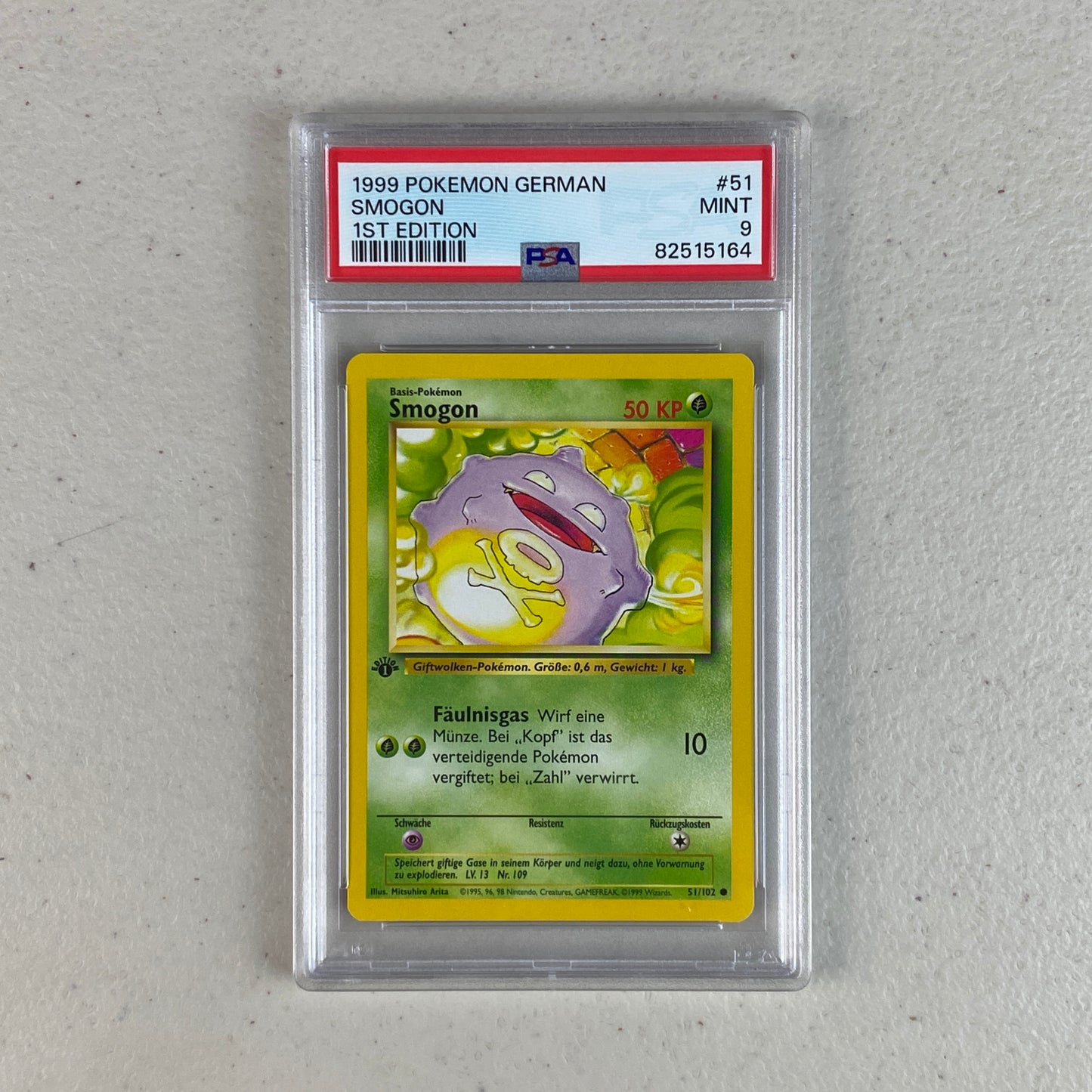 PSA 9 Aleman First Edition Koffing Base Set 1999