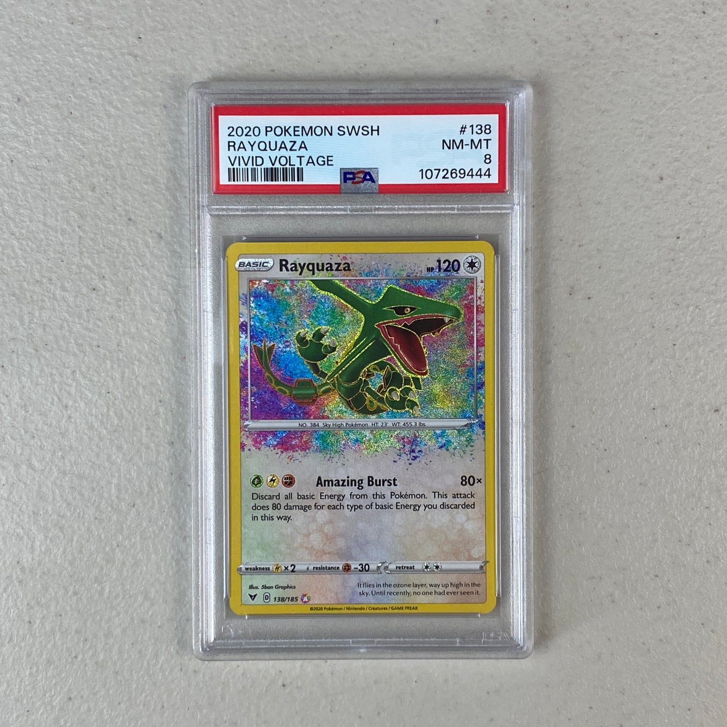 PSA 8 Rayquaza Amazing Rare Vivid Voltage