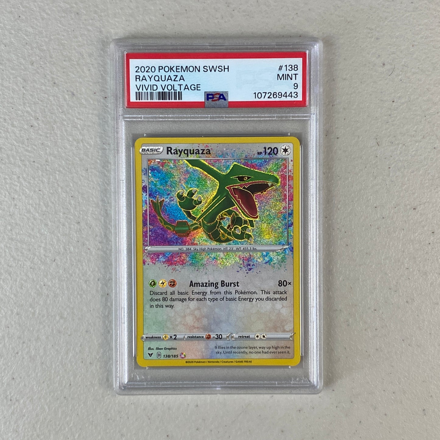 PSA 9 Rayquaza Amazing Rare Vivid Voltage