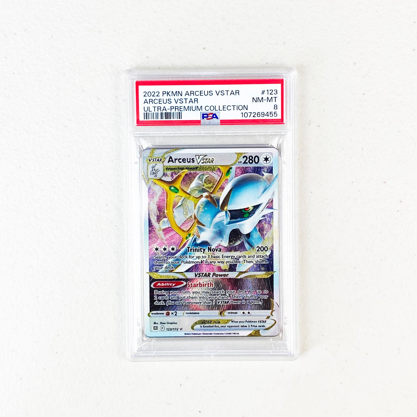 (METAL) PSA 8 Arceus V Star Promo Ultra premium Colection Metal Card