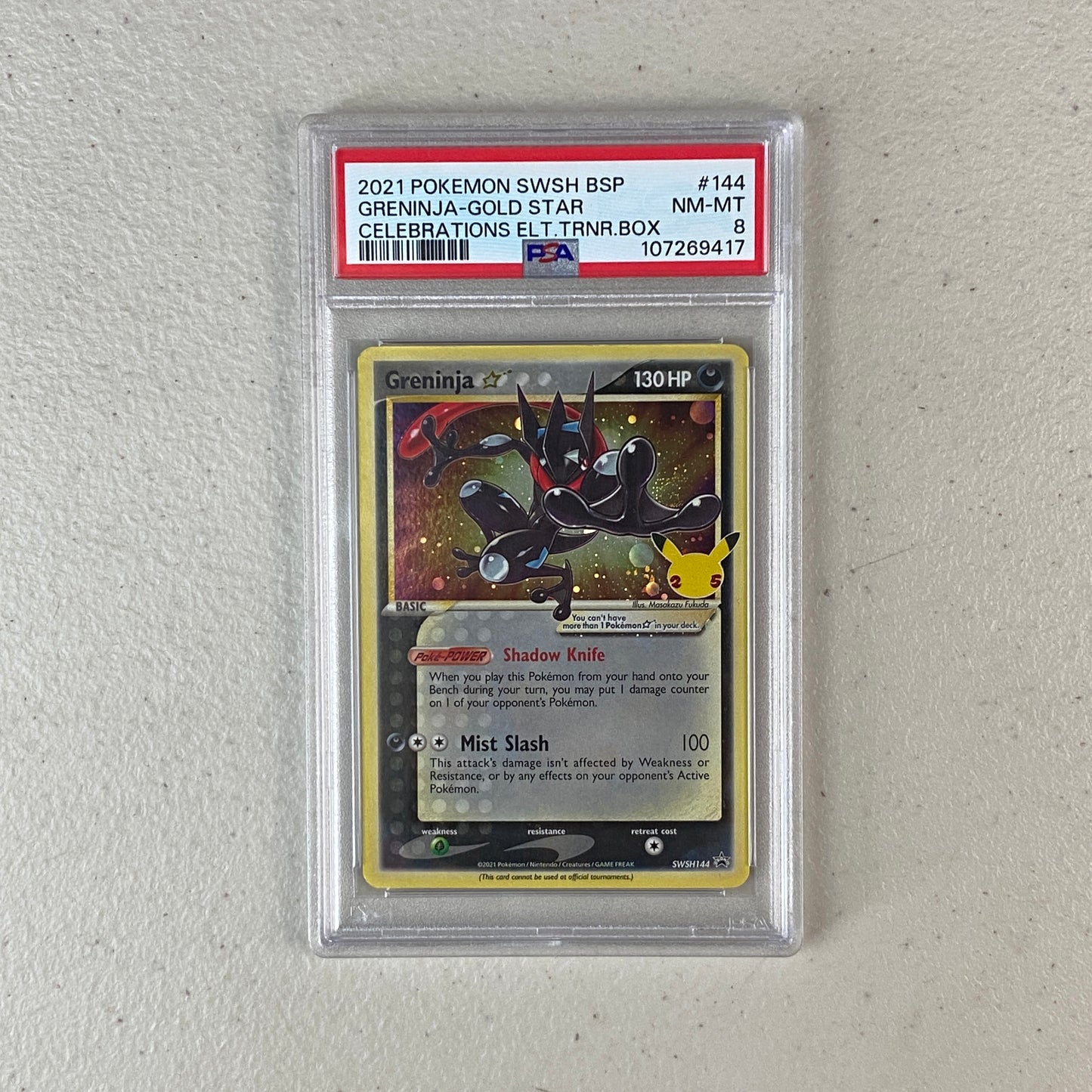 PSA 8 Greninja Gold Star Promo Elite Trainer Box Celebrations