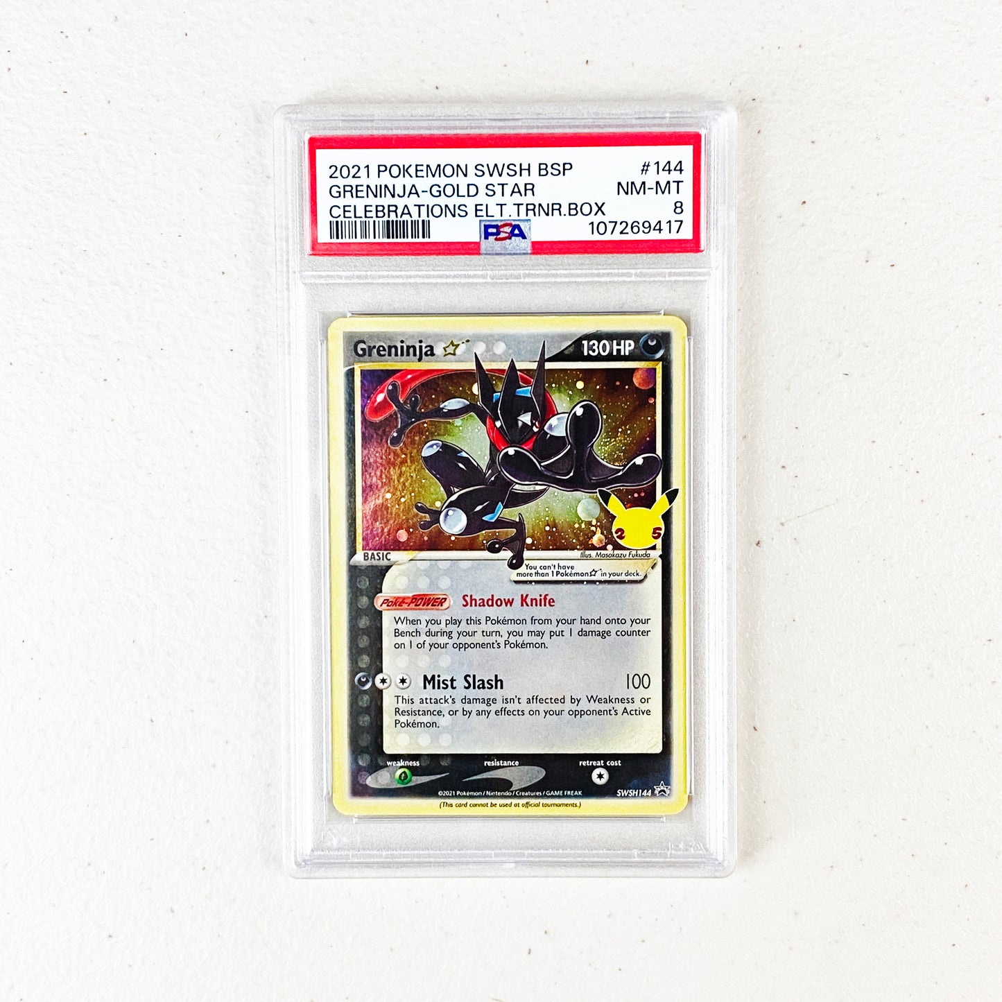 PSA 8 Greninja Gold Star Promo Elite Trainer Box Celebrations