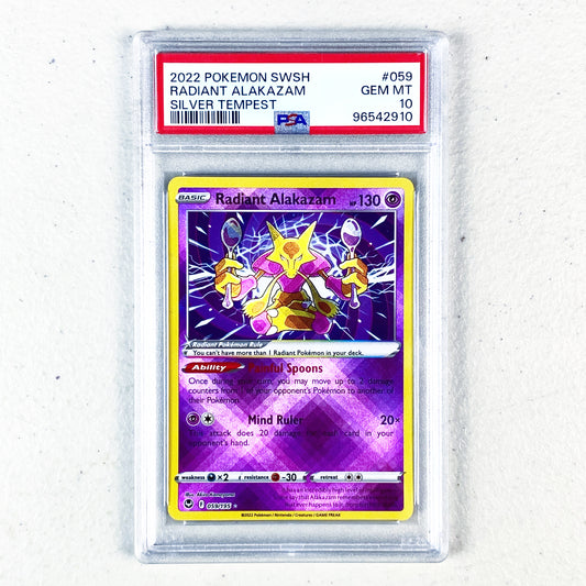 PSA 10 Radiant Alakazam Silver Tempest