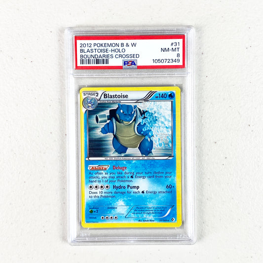 PSA 8 Blastoise Holo Boundaries Crossed Black and White
