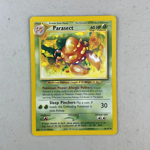 Nm Parasect Neo Revelation Cartas Tcg Pokemon Vintage Parasect Inglés