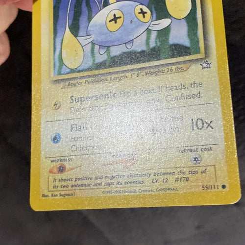 Damaged Chinchou Neo Genesis Cartas Tcg Pokemon Vintage Chinchou Inglés