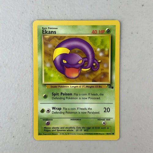 Near Mint Ekans Fossil Cartas Pokemon Tcg Vintage Ekans Inglés