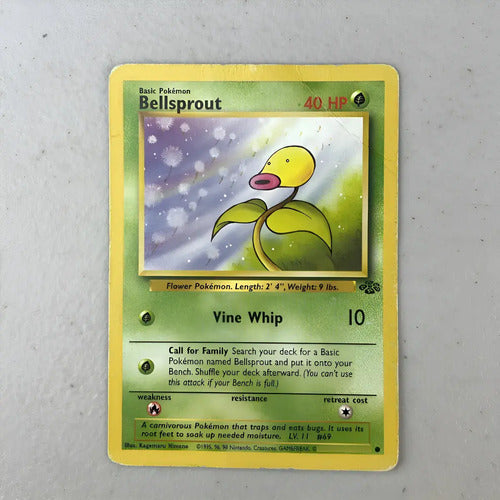 Damaged Bellsprout Jungle Cartas Tcg Pokemon Vintage B Bellsprout Inglés