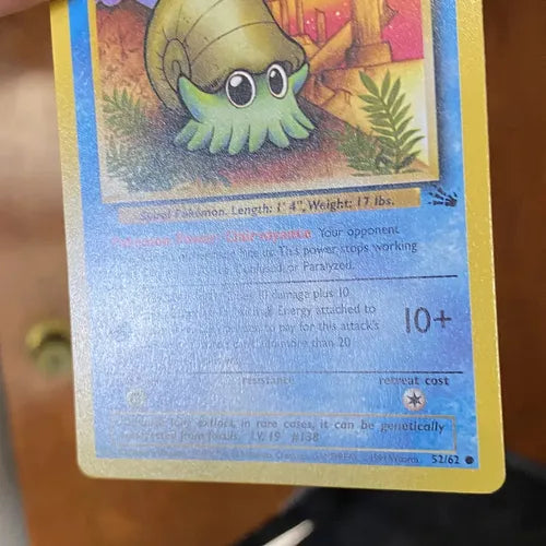 Nm Omanyte Fossil Cartas Pokemon Tcg Vintage Omanyte Inglés