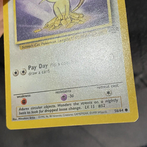 Lp Meowth Jungle Cartas Tcg Pokemon Vintage B Mewoth Inglés
