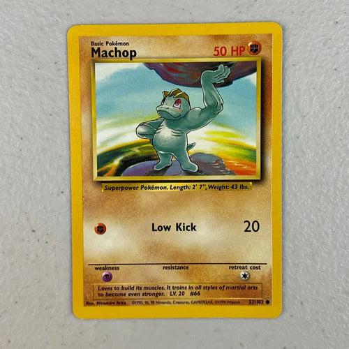 Lp Machop Base Set 1999 Vintage Cartas Pokemon Tcg Machop Inglés