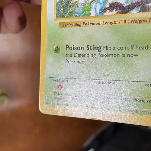 Hp Weedle Shadowless Cartas Pokemon Tcg Vintage B Weedle Inglés