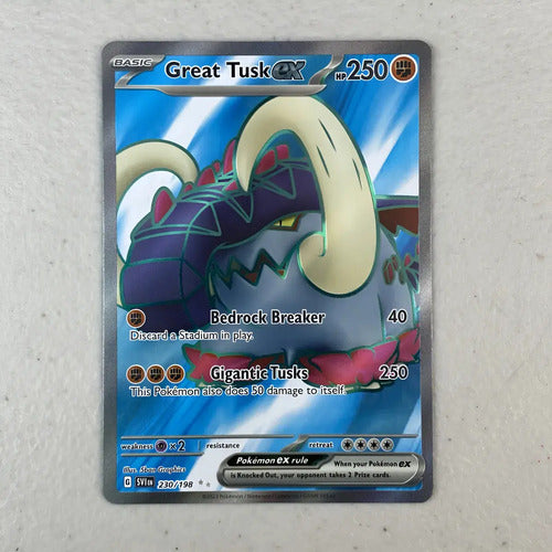 Nm Great Tusk Ex Full Art Scarlet Violet Cartas Pokemon Tcg Great Tusk Ex Inglés