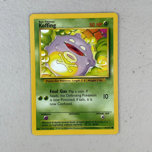 Near Mint Koffing Base Set Cartas Pokemon Tcg Vintage Koffing Inglés