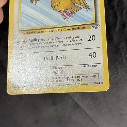 Damaged Fearow Jungle Cartas Tcg Pokemon Vintage A Fearow Inglés