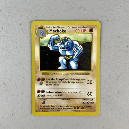 Damaged Machocke Shadowless Base Set Cartas Pokemon Vintage Machoke Inglés