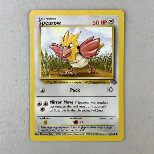 Damaged Spearow Jungle Cartas Tcg Pokemon Vintage B Spearow Inglés