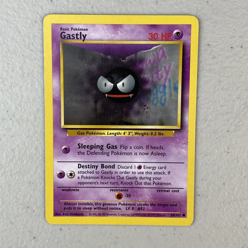 Near Mint Gastly Base Set Cartas Pokemon Tcg Vintage B Gastly Inglés
