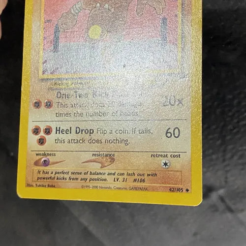 Damaged Hitmonlee Neo Destiny Cartas Tcg Pokemon Vintage Hitmonlee Inglés