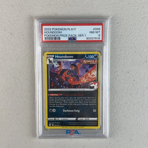 Psa 8 Prize Pack Series Houndoom Cartas Pokemon Tcg Houndoom Inglés