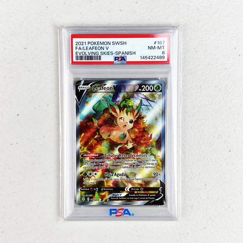 Psa 8 Español Leafeon Evolving Skies Cartas Pokemon Tcg Leafeon V Inglés