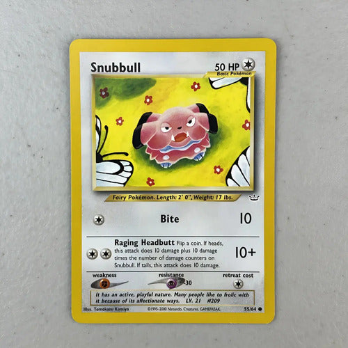 Nm Snubbull Neo Revelation Cartas Tcg Pokemon Vintage Snubbull Inglés