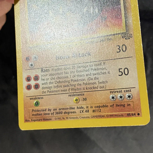 Lp Rhydon Jungle Cartas Tcg Pokemon Vintage Rhydon Inglés