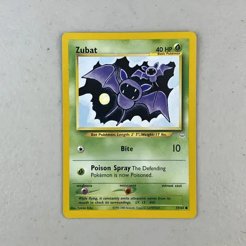 Nm Zubat Neo Revelation Cartas Tcg Pokemon Vintage Zubat Inglés