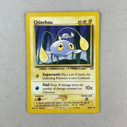 Damaged Chinchou Neo Genesis Cartas Tcg Pokemon Vintage Chinchou Inglés