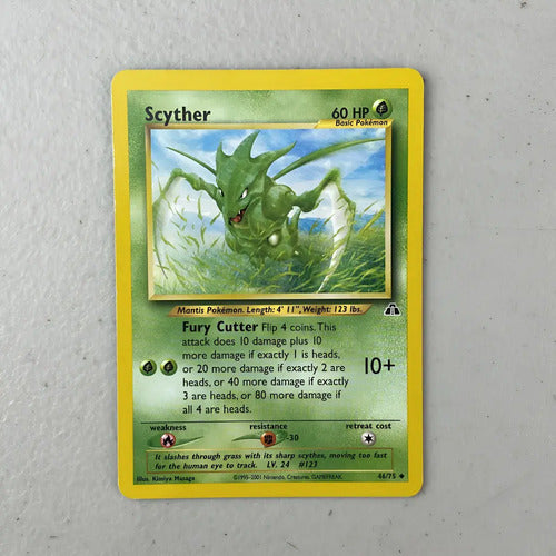 Lp Scyther Neo Discovery Cartas Tcg Pokemon Vintage Scyther Inglés