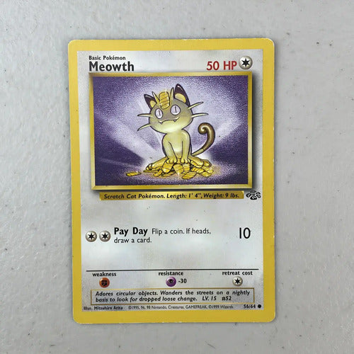 Lp Meowth Jungle Cartas Tcg Pokemon Vintage A Meowth Inglés