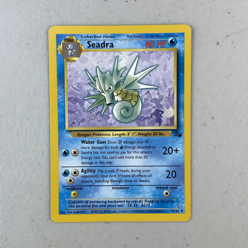 Near Mint Seadra Fossil Cartas Pokemon Tcg Vintage Seadra Inglés