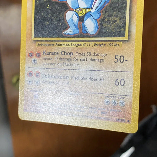 Near Mint Machoke Base Set Cartas Pokemon Tcg Vintage Machoke Inglés