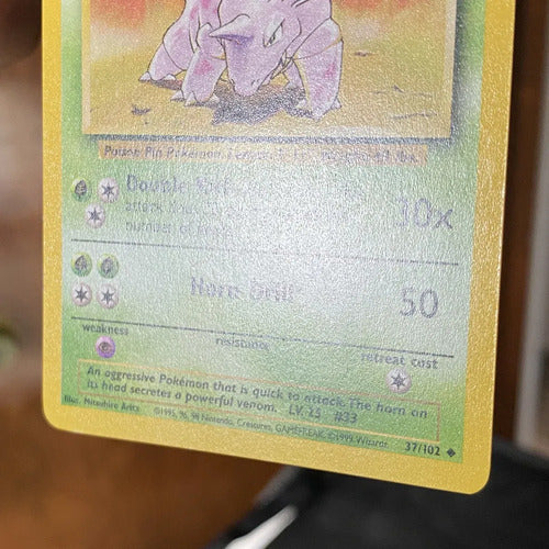 Lp Nidorino Base Set Cartas Pokemon Tcg Vintage Nidorino Inglés