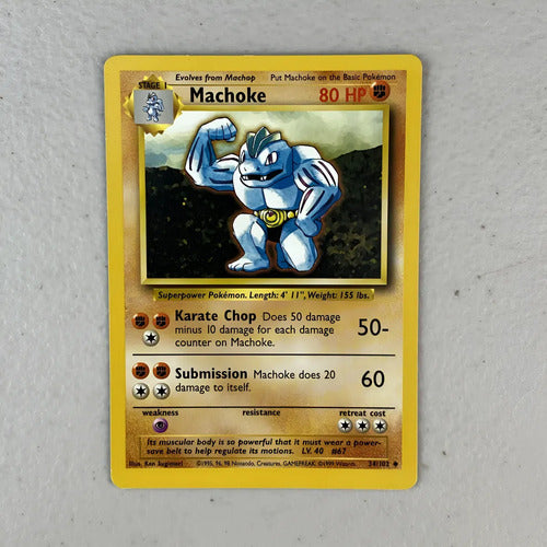 Near Mint Machoke Base Set Cartas Pokemon Tcg Vintage Machoke Inglés