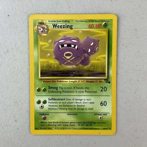 Lp Weezing Fossil Cartas Pokemon Tcg Vintage B Weezing Inglés