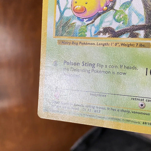 Damaged Weedle Shadowless Base Set Cartas Pokemon Vintage A Weedle Inglés