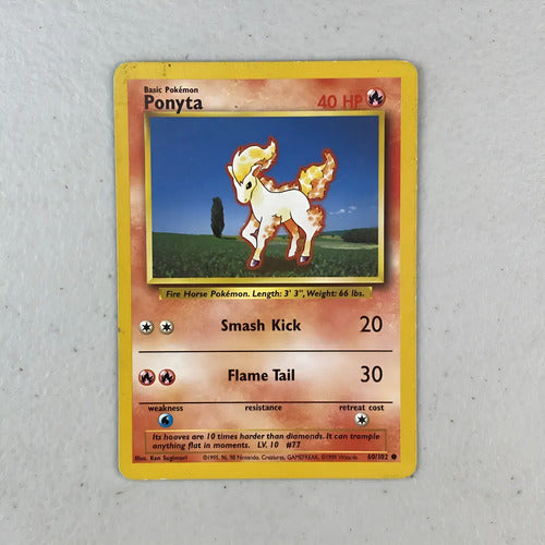 Damaged Ponyta Base Set Cartas Pokemon Tcg Vintage Ponyta Inglés