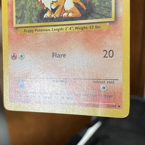 Damaged Growlithe Base Set Cartas Pokemon Tcg Vintage Growlithe Inglés