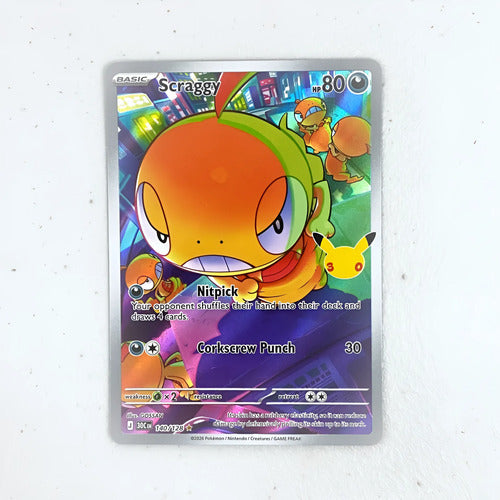 Scraggy Illustration Rare 30 Aniversario Cartas Pokemon Tcg Scraggy Inglés