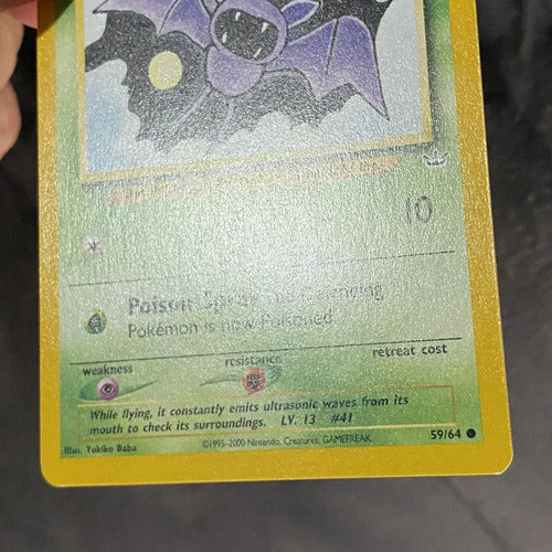 Nm Zubat Neo Revelation Cartas Tcg Pokemon Vintage Zubat Inglés