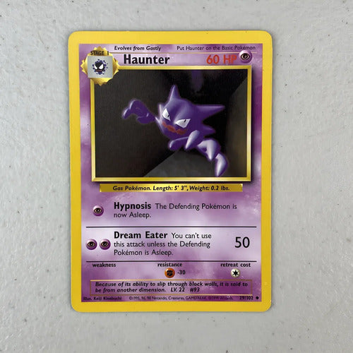 Lp Haunter Base Set Cartas Pokemon Tcg Vintage B Haunter Inglés