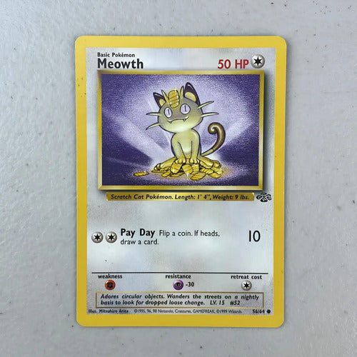 Lp Meowth Jungle Cartas Tcg Pokemon Vintage B Mewoth Inglés