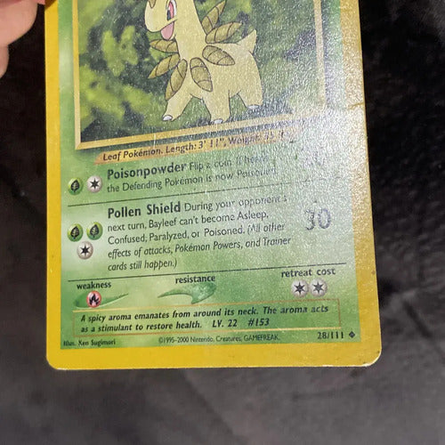 Damaged Bayleef Neo Genesis Cartas Tcg Pokemon Vintage Bayleef Inglés