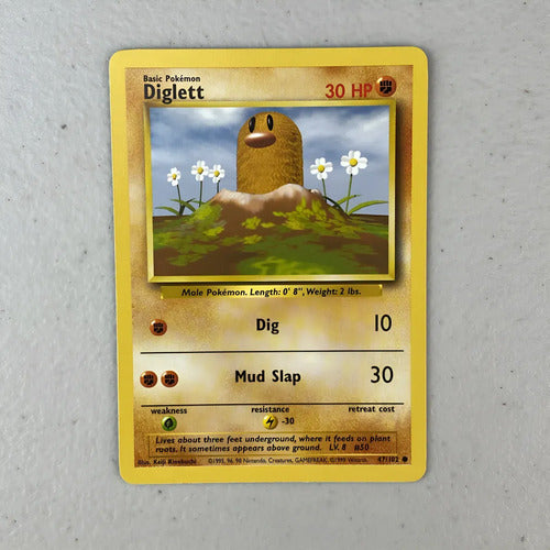 Nm Diglett Base Set Cartas Pokemon Tcg Vintage B Digglet Inglés
