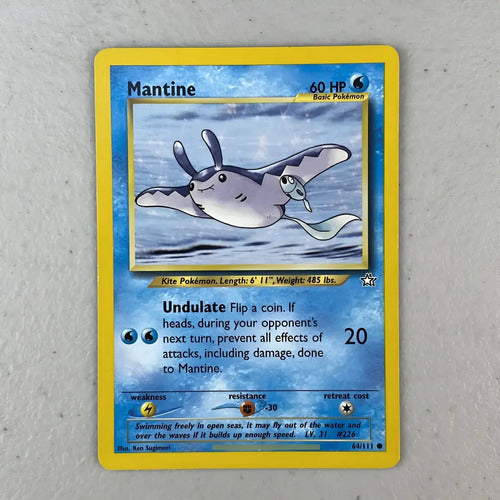 Lp Mantine Neo Genesis Cartas Tcg Pokemon Vintage Mantine Inglés